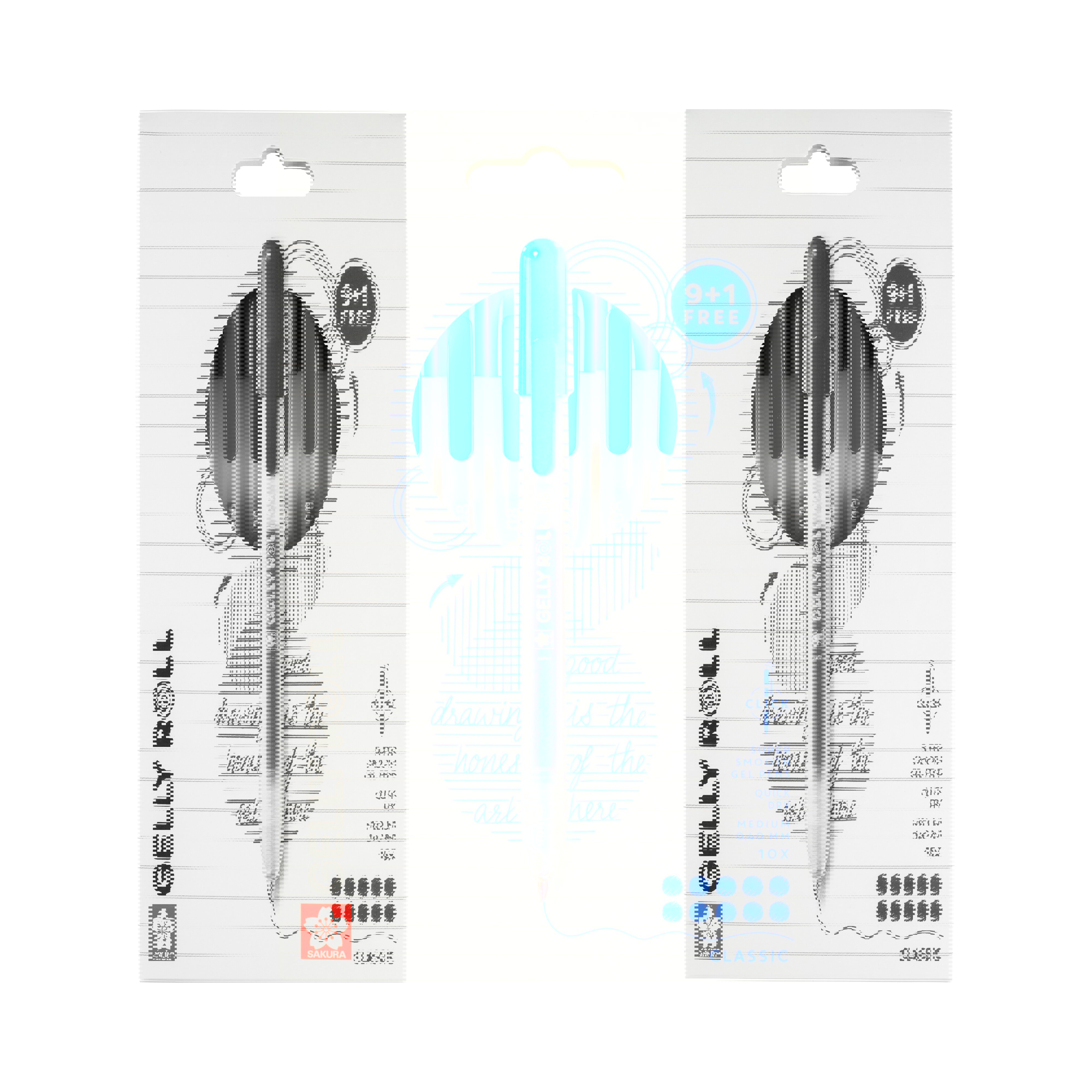 Sakura Gelly Roll Classic Retractable Gel Pens, 10-Pack Blue (9 + 1 for free) 1 Set