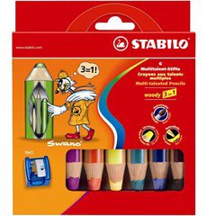 Stabilo woody 6 pcs wallet with sharpener