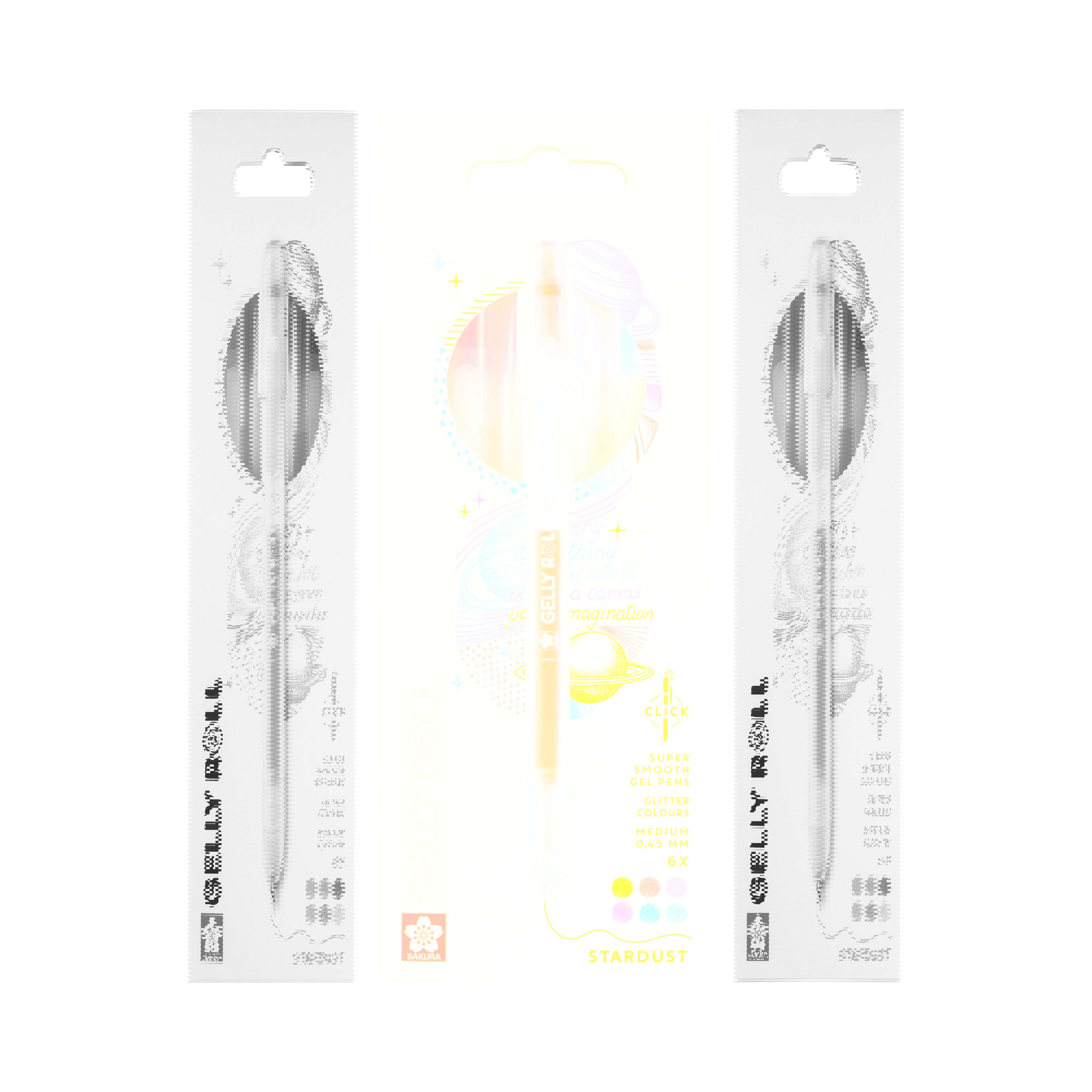 Sakura Gelly Roll Stardust Retractable Glitter Gel Pens, 6-Pack 1 Set