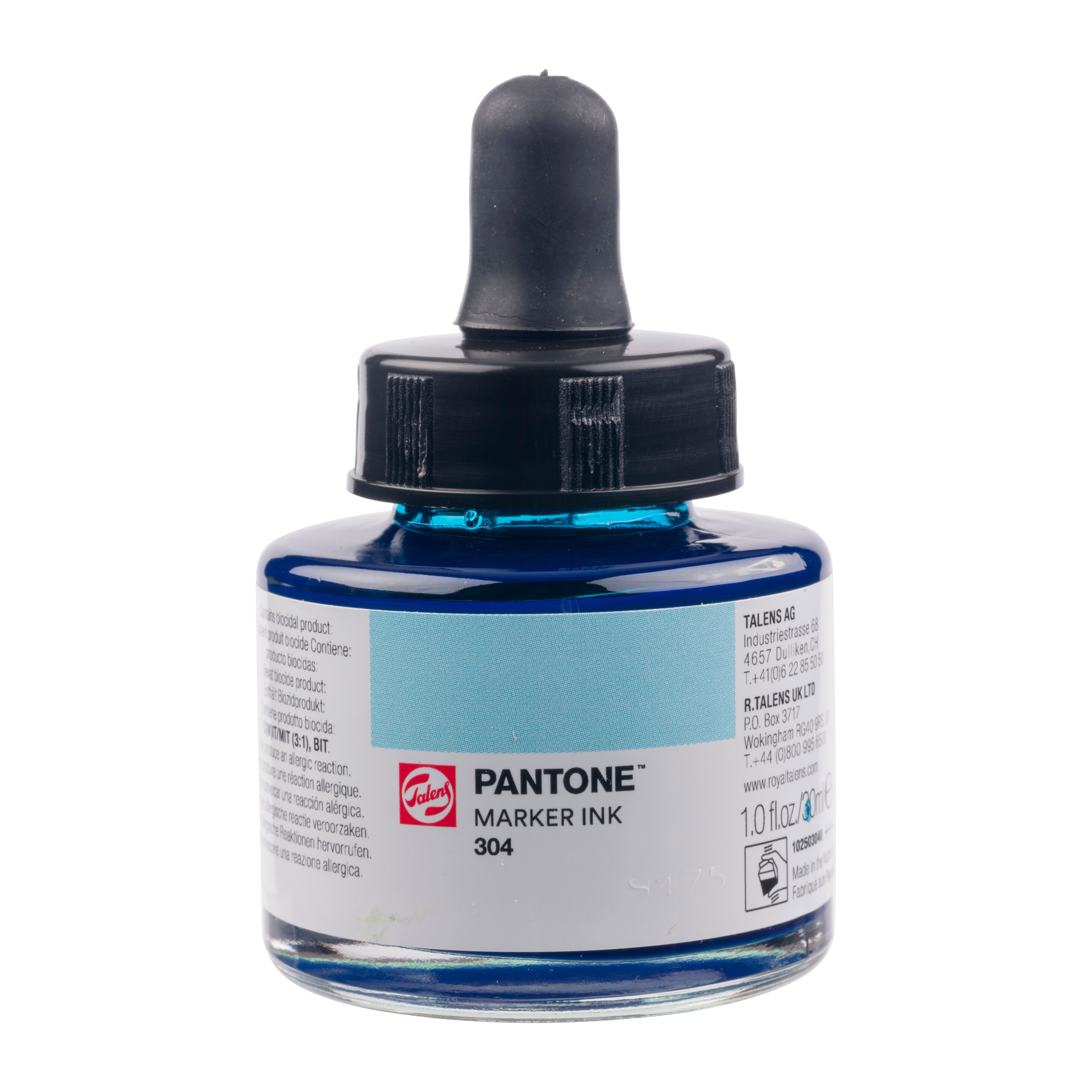 Talens Pantone Marker Ink 30ml Pale Cyan