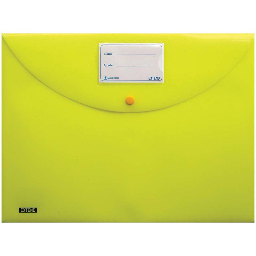 EXTEND Button file 300mic w/label- FC- Fluo-Yel