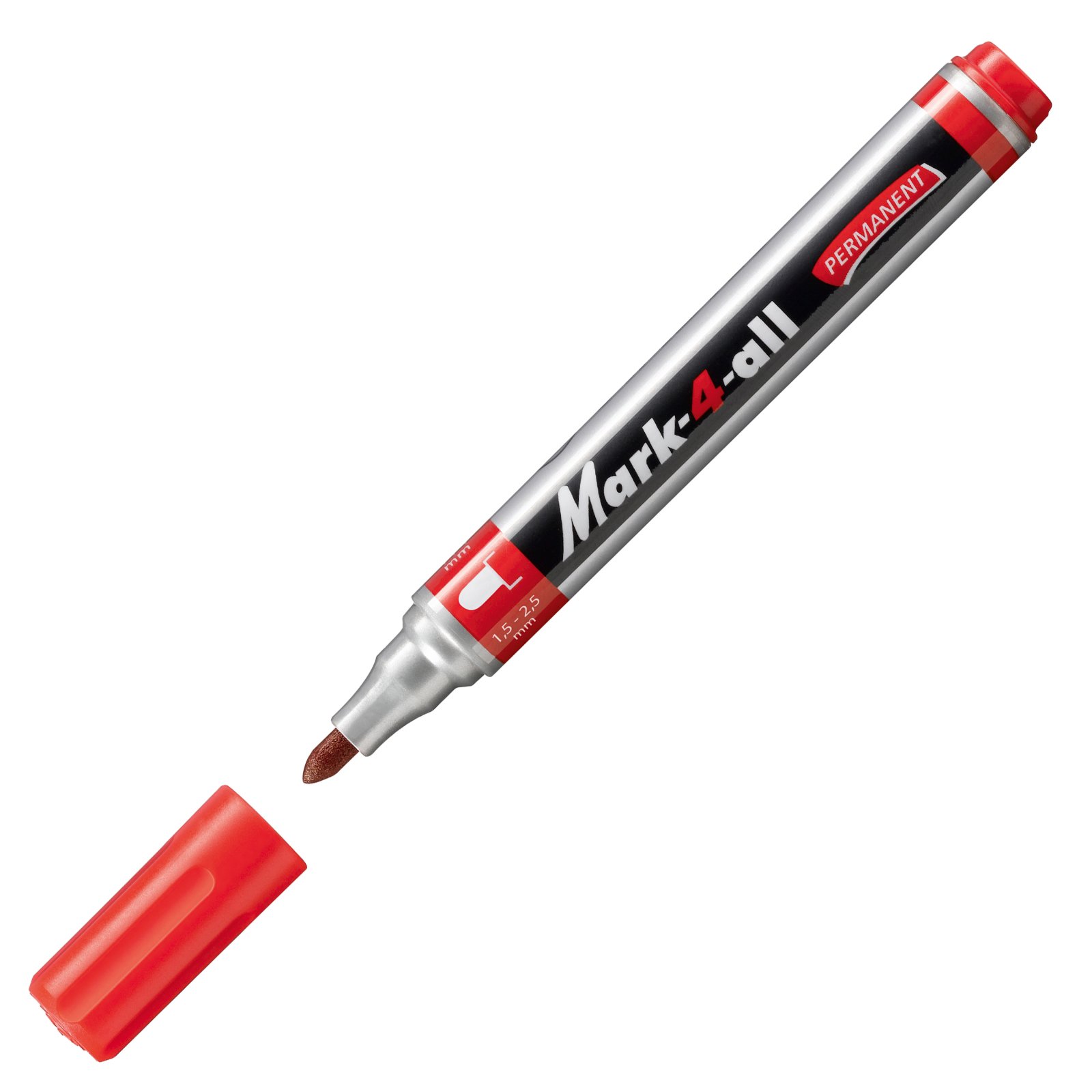 STABILO Mark-4-all Permanent Marker round tip, red