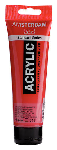 Amsterdam Standard Series Acrylic Tube 120 ml Transparent Red Medium