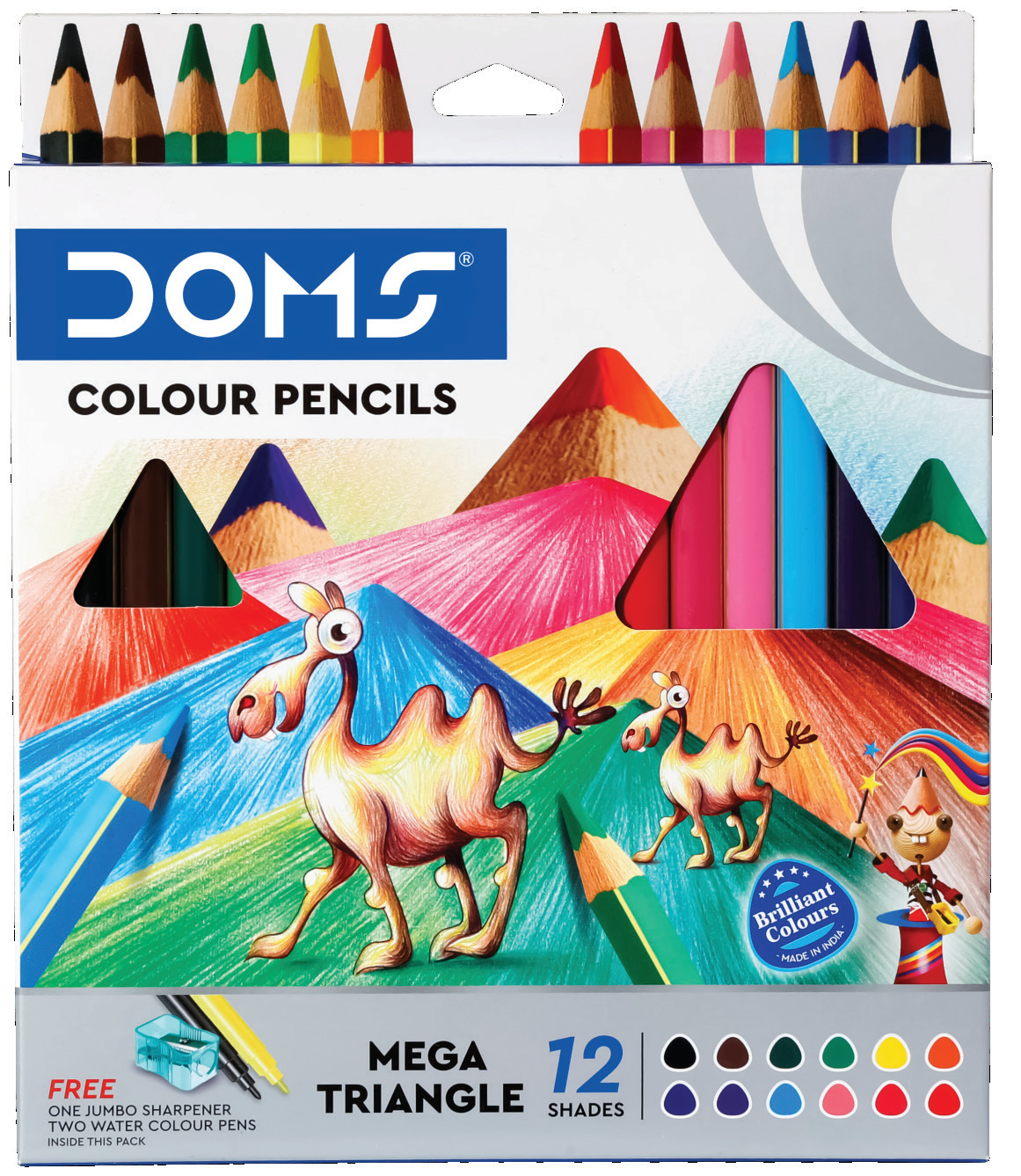 DOMS Mega Triangle Coloring Pencils 12 colors Thumbnail
