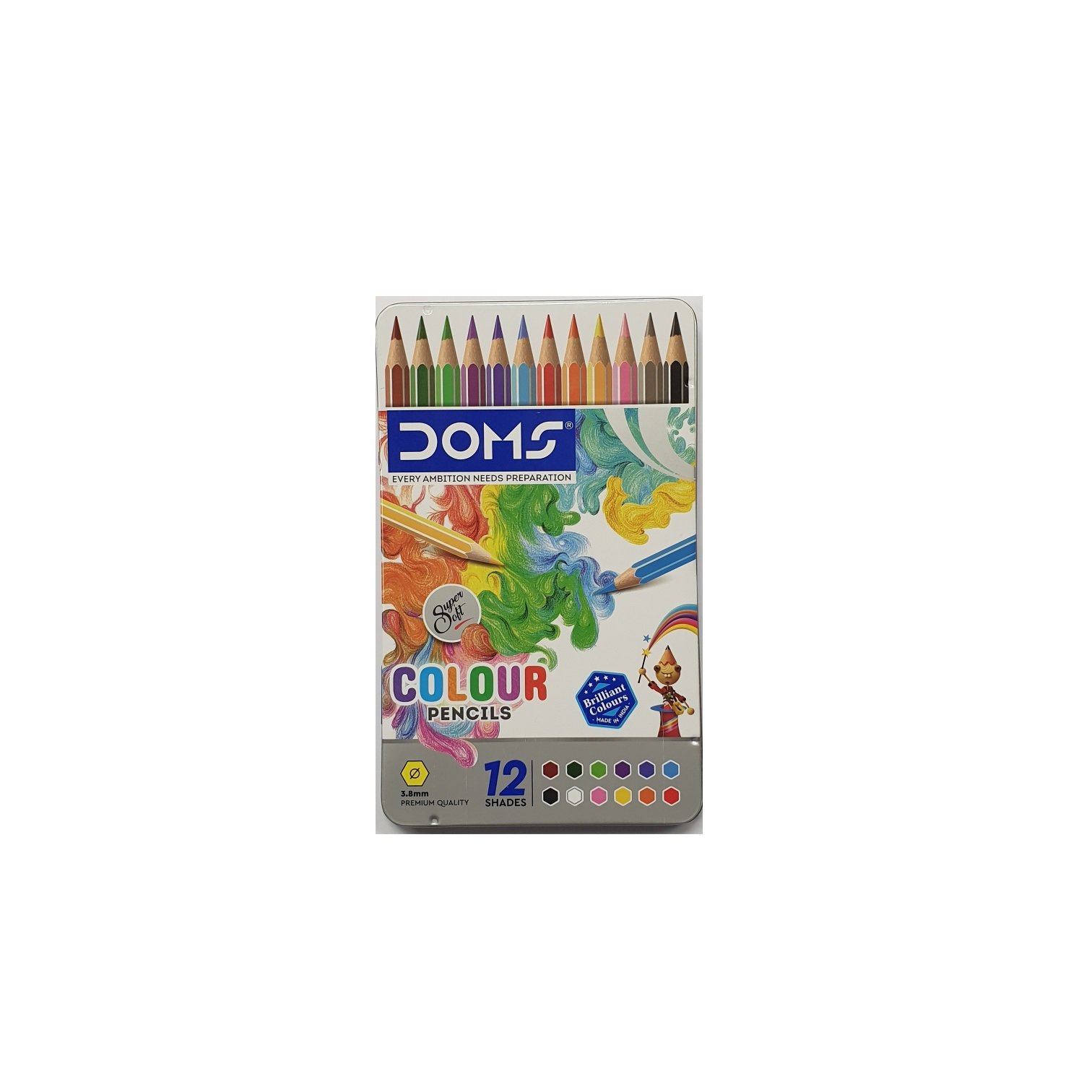 DOMS Supersoft Coloring Pencils 12 colors TIN box