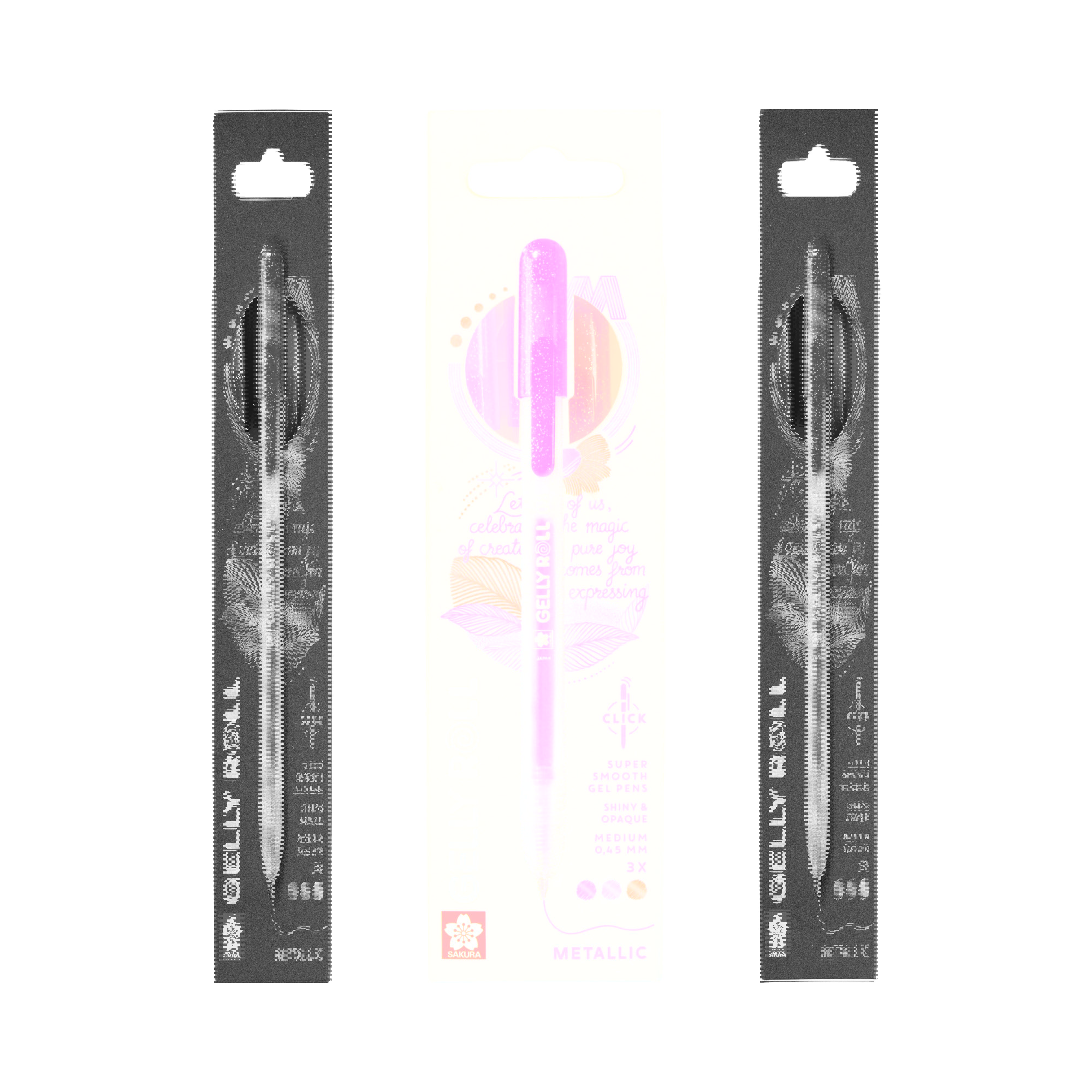 Sakura Gelly Roll Metallic Retractable Gel Pens, 3-Pack Red-Pink-Purple 1 Set