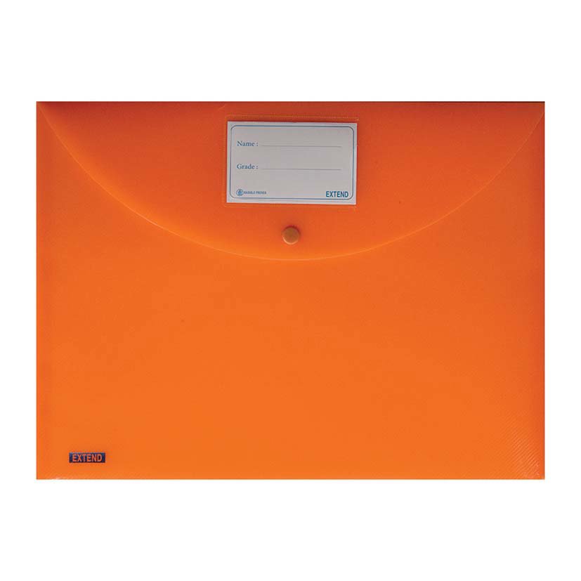 EXTEND Button file 300mic w/label- FC- Fluo-Orange