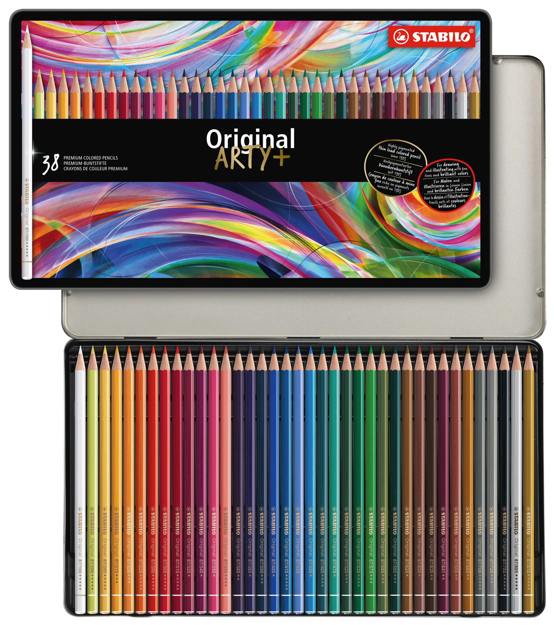 Coloring Pencils Metal Box 38 Colors Thumbnail
