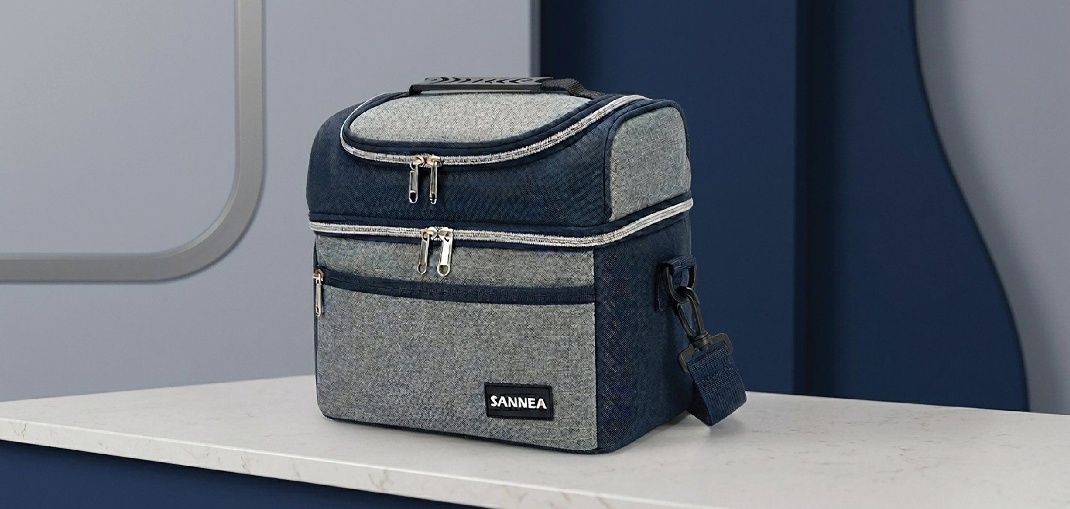 Lunch Bag SANNEA DuoColor 8L 2comp. w/belt 3colors