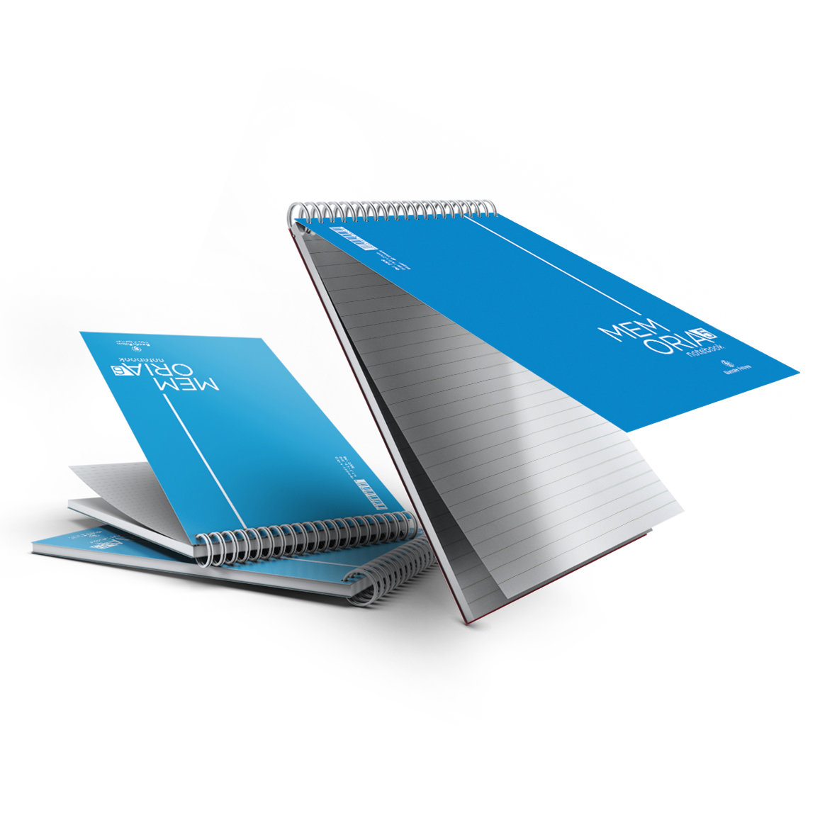 MEMORIA Notebook spiral 60g Line 48sh A4 Blue