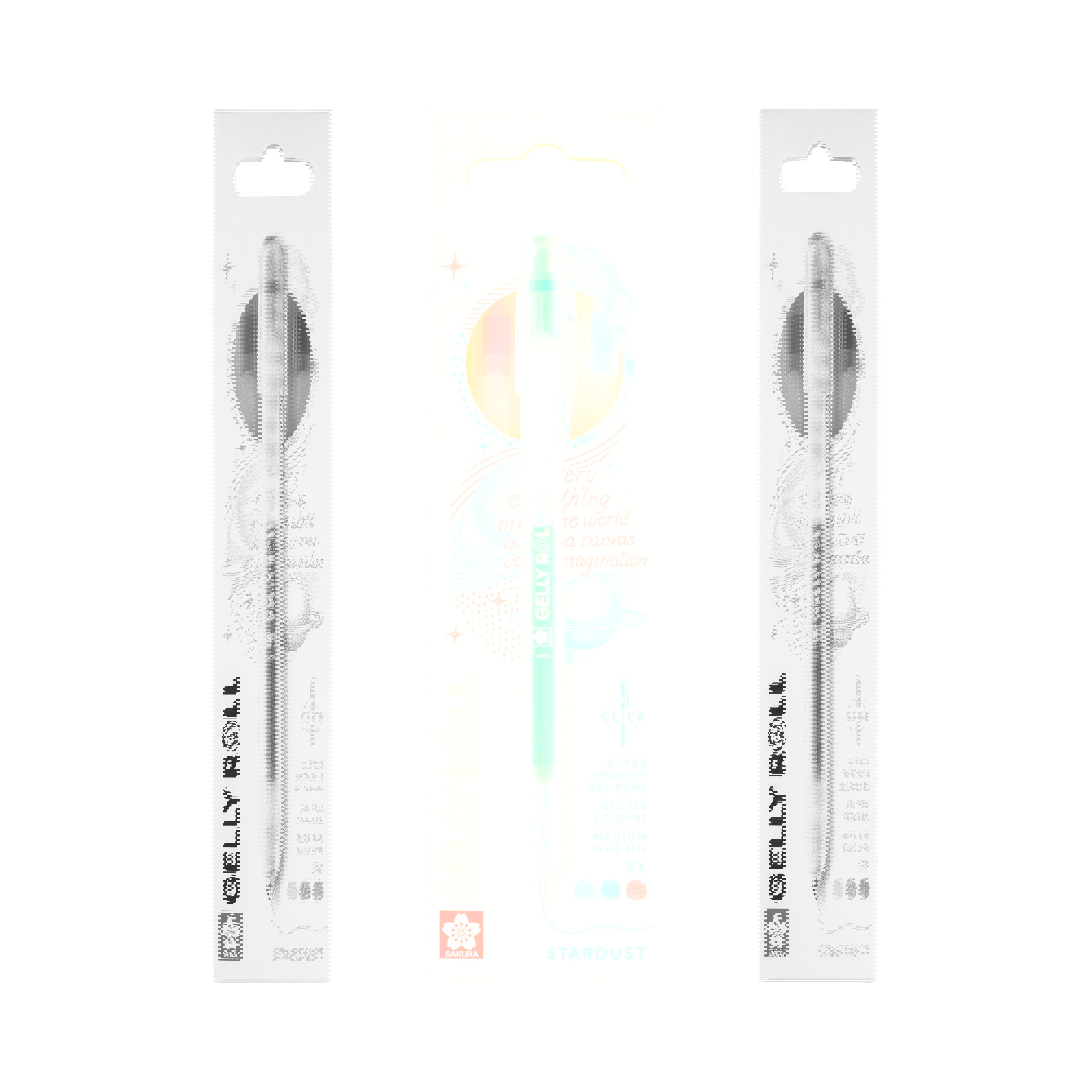 Sakura Gelly Roll Stardust Retractable Glitter Gel Pens, 3-Pack Red-Blue-Green 1 Set