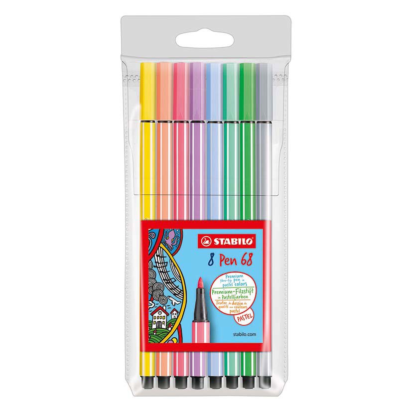 STABILO Pen 68 Pastel 8pcs Wallet