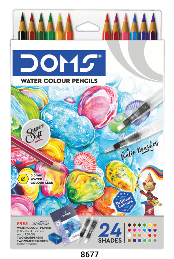 DOMS Aqua Water Colour Pencils 24colors in display Thumbnail