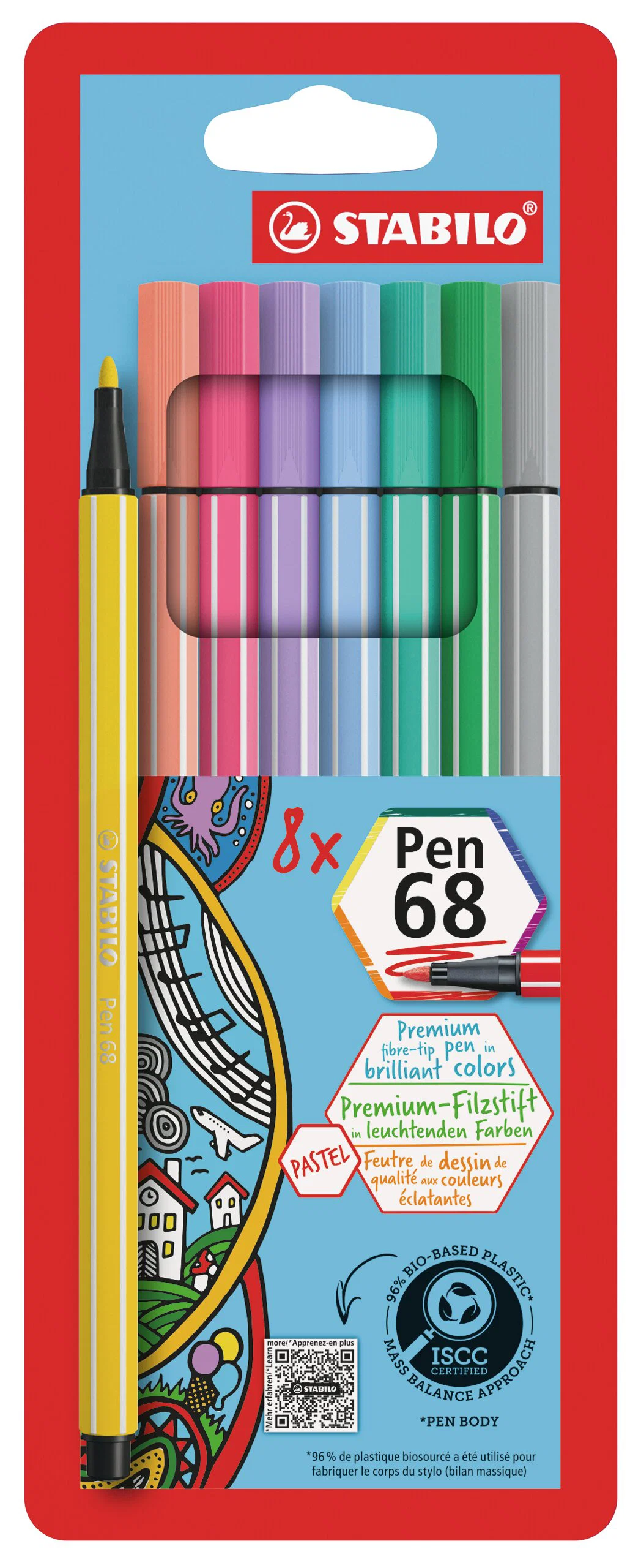 STABILO Pen 68 Pastel Wallet 8 Pieces Thumbnail