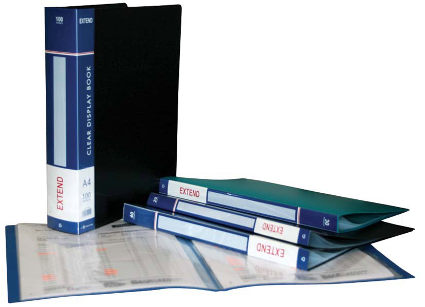 EXTEND Clear Book PP 50sh- A4 - Black