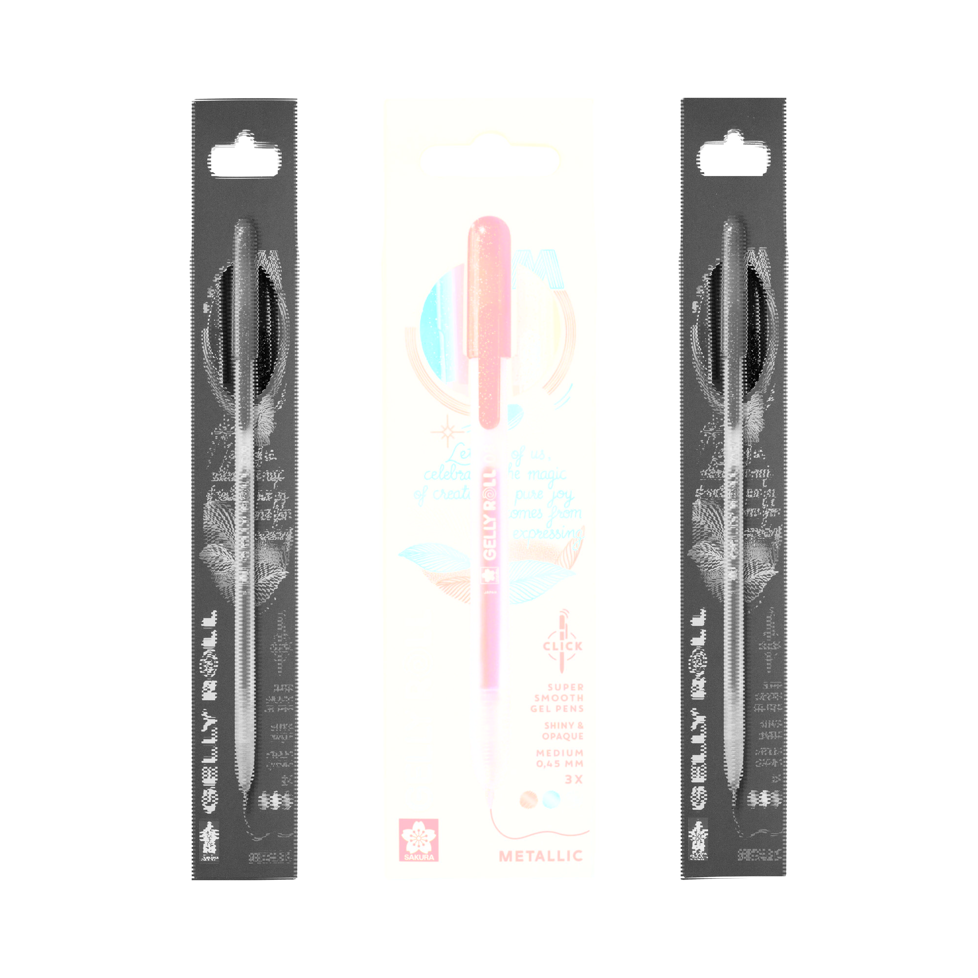 Sakura Gelly Roll Metallic Retractable Gel Pens, 3-Pack Red-Blue-Black 1 Set