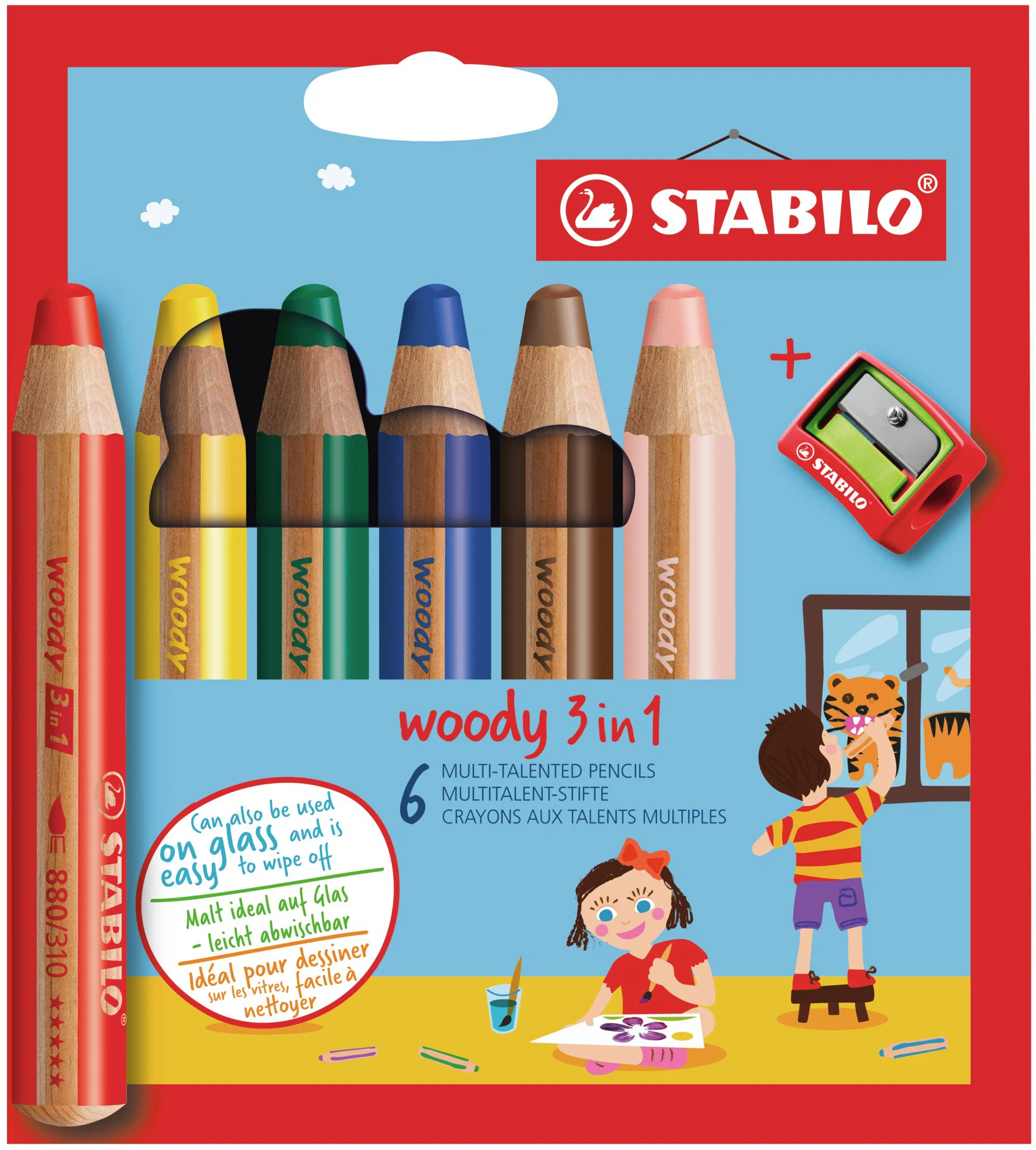 Stabilo woody 6 pcs wallet with sharpener Thumbnail