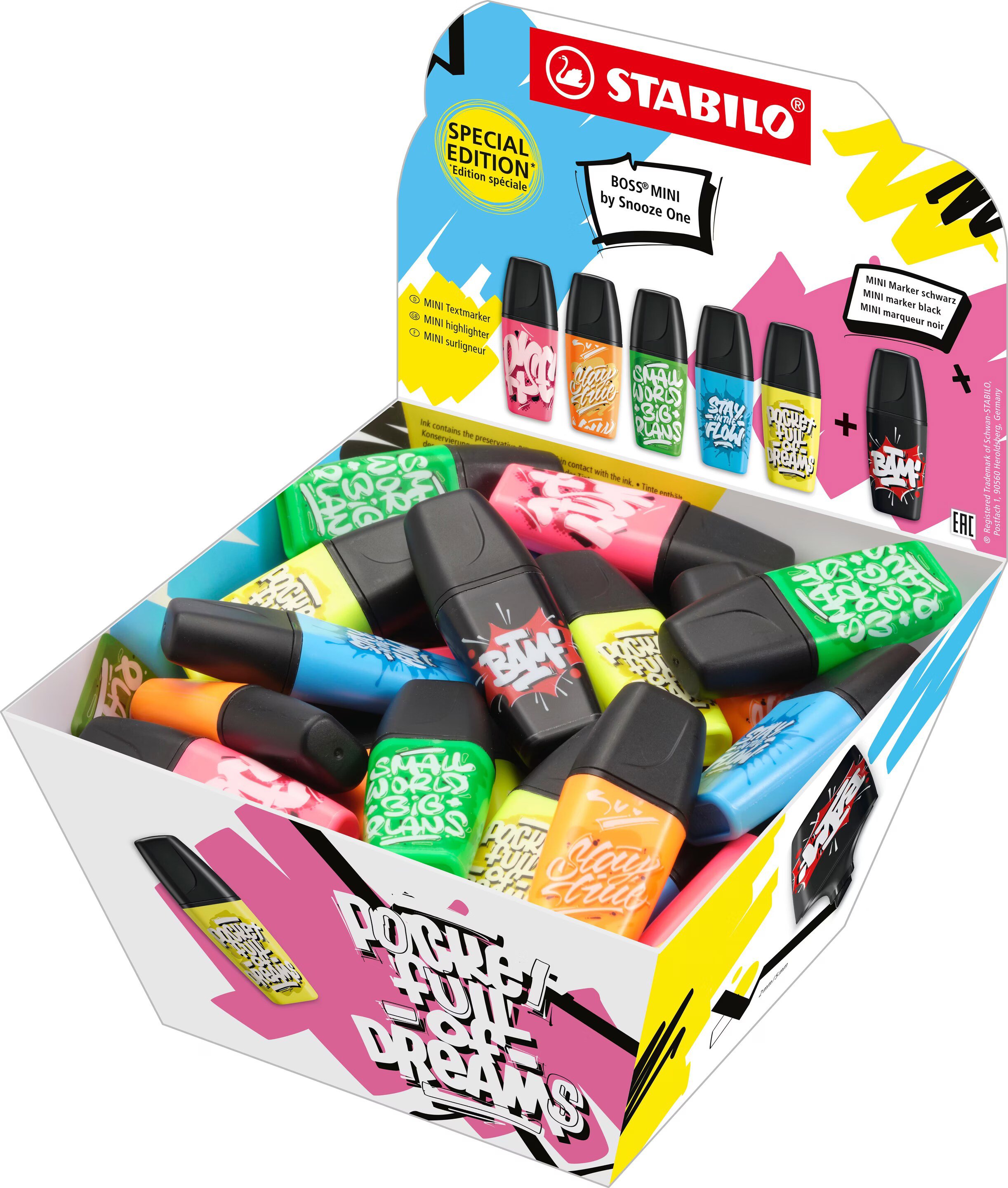 STABILO BOSS MINI by Snooze One Display Jar of 50 Highlighters Thumbnail