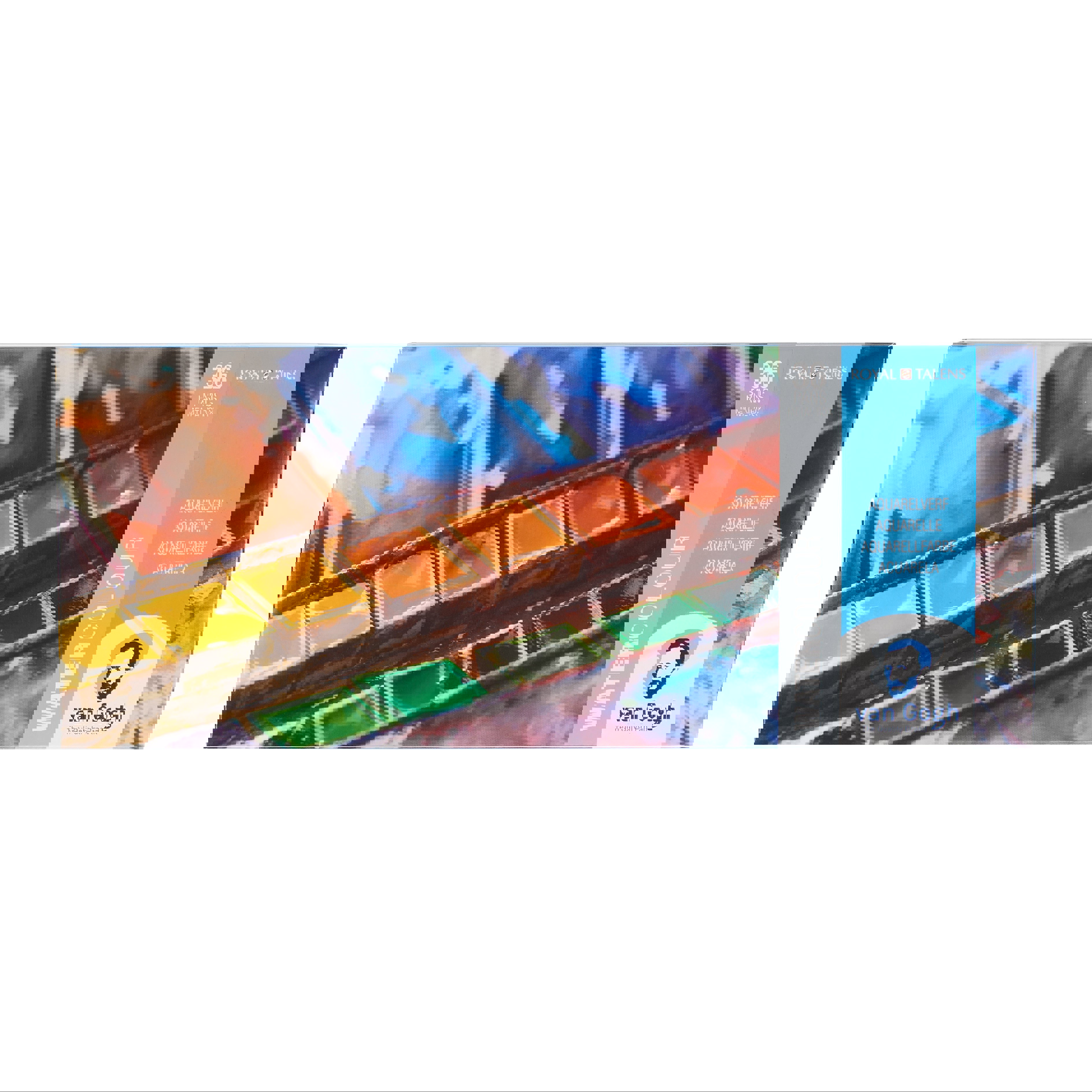Van Gogh Watercolour metal case set | 36 half pans + brush Multicolour