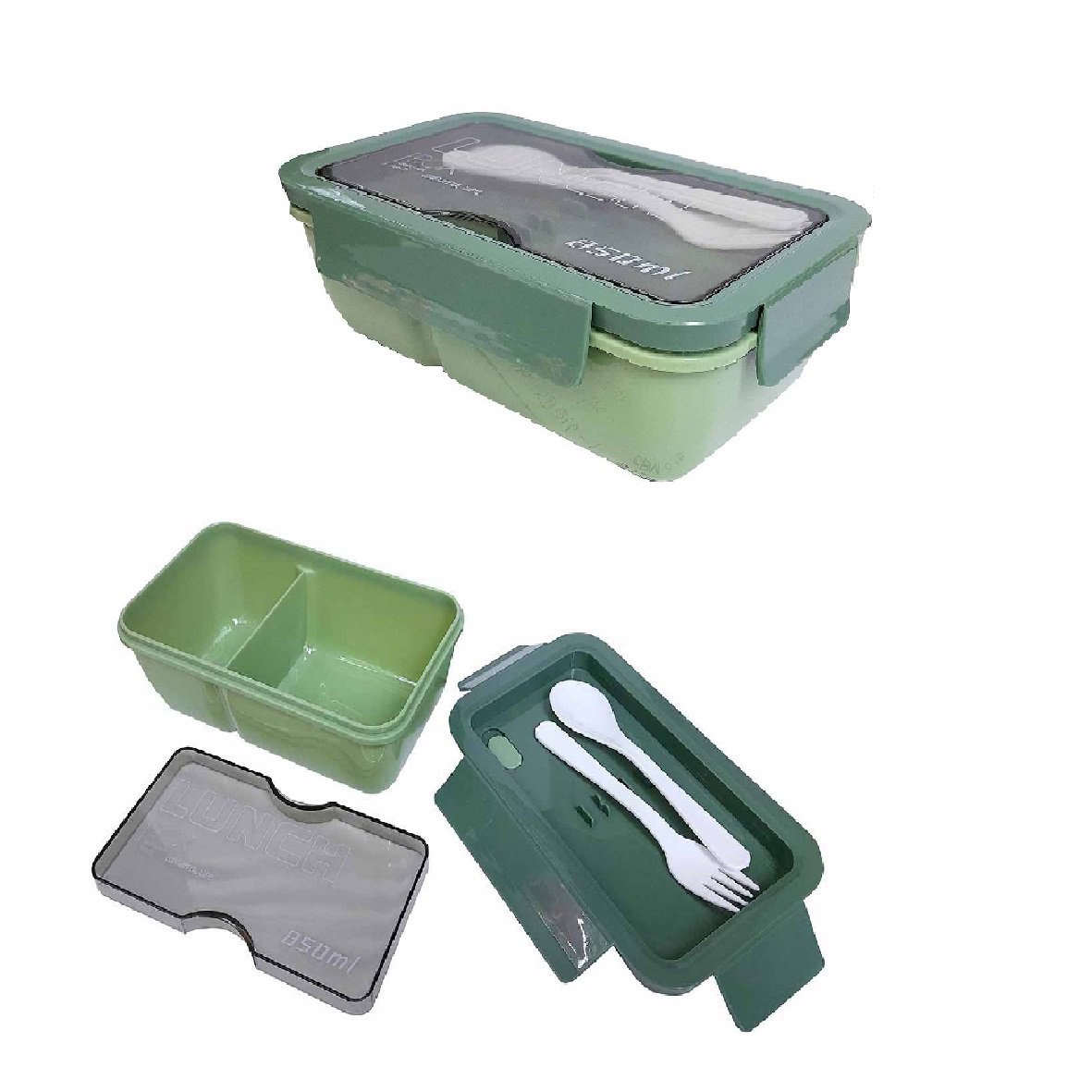 Lunch Box Plastic 850ml 20 x 12 x 8cm 3colors