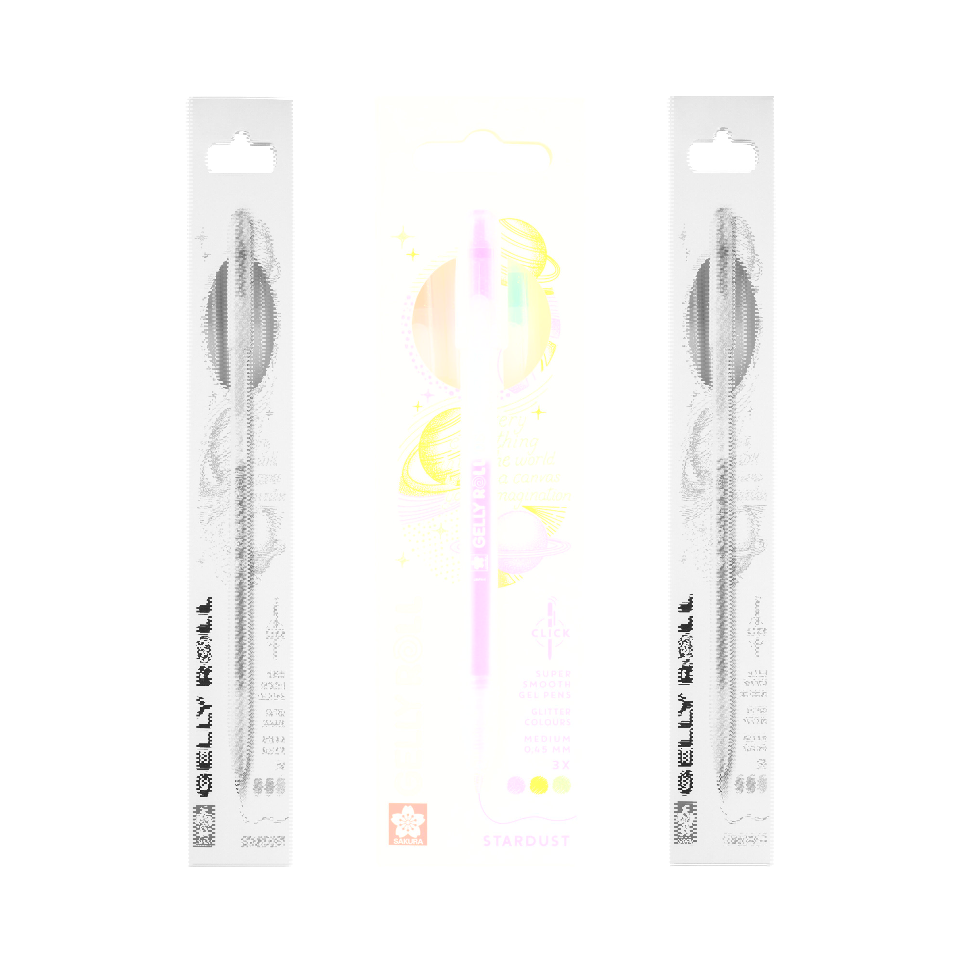 Sakura Gelly Roll Stardust Retractable Glitter Gel Pens, 3-Pack Orange-Rose-Emerald 1 Set