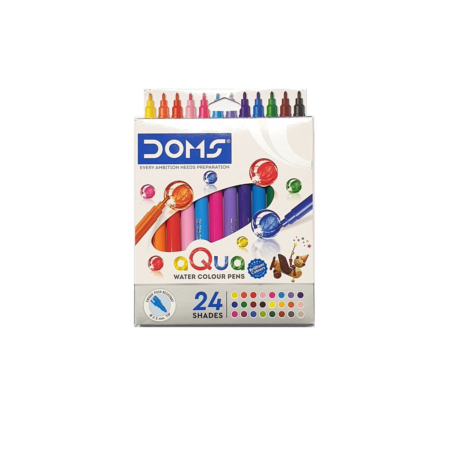 DOMS Aqua Water Colour Pens 24 shades