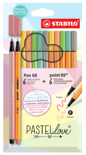 6888/12-7-7 Pen 68 & 88 Pastellove 12pcs