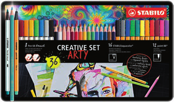 87/3193 Pen 68-88 ARTY Brush/Aquacolor  Metal box