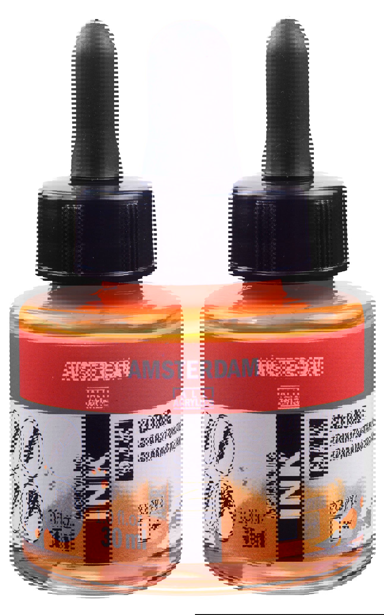 Amsterdam Acrylic Ink Bottle 30 ml Azo Orange