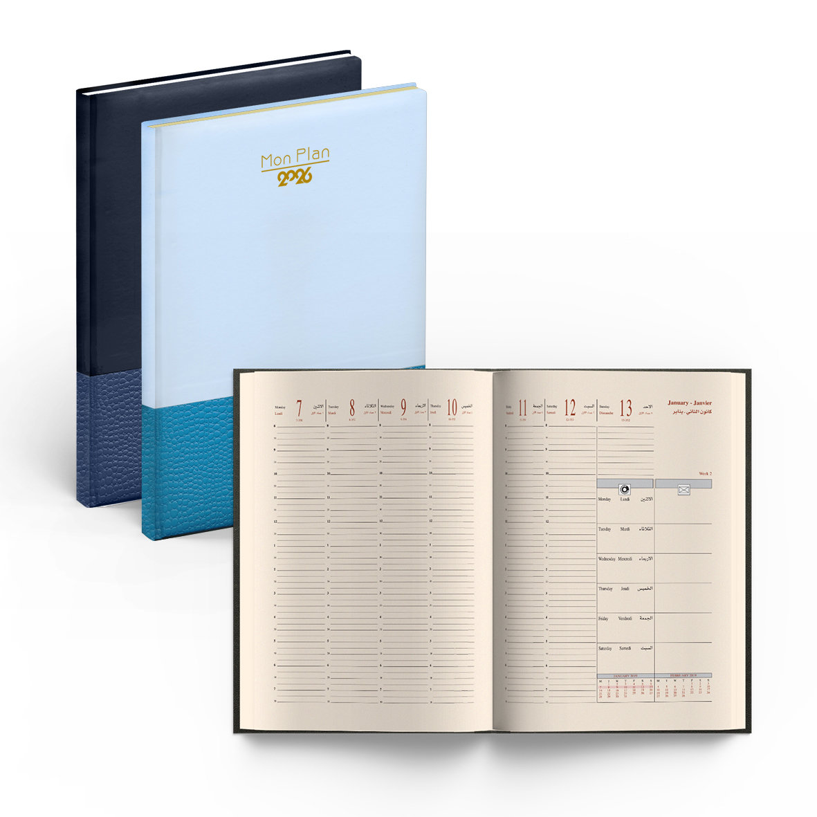 2026Weekly Diary Duo color Cream Paper L/O 21x26cm