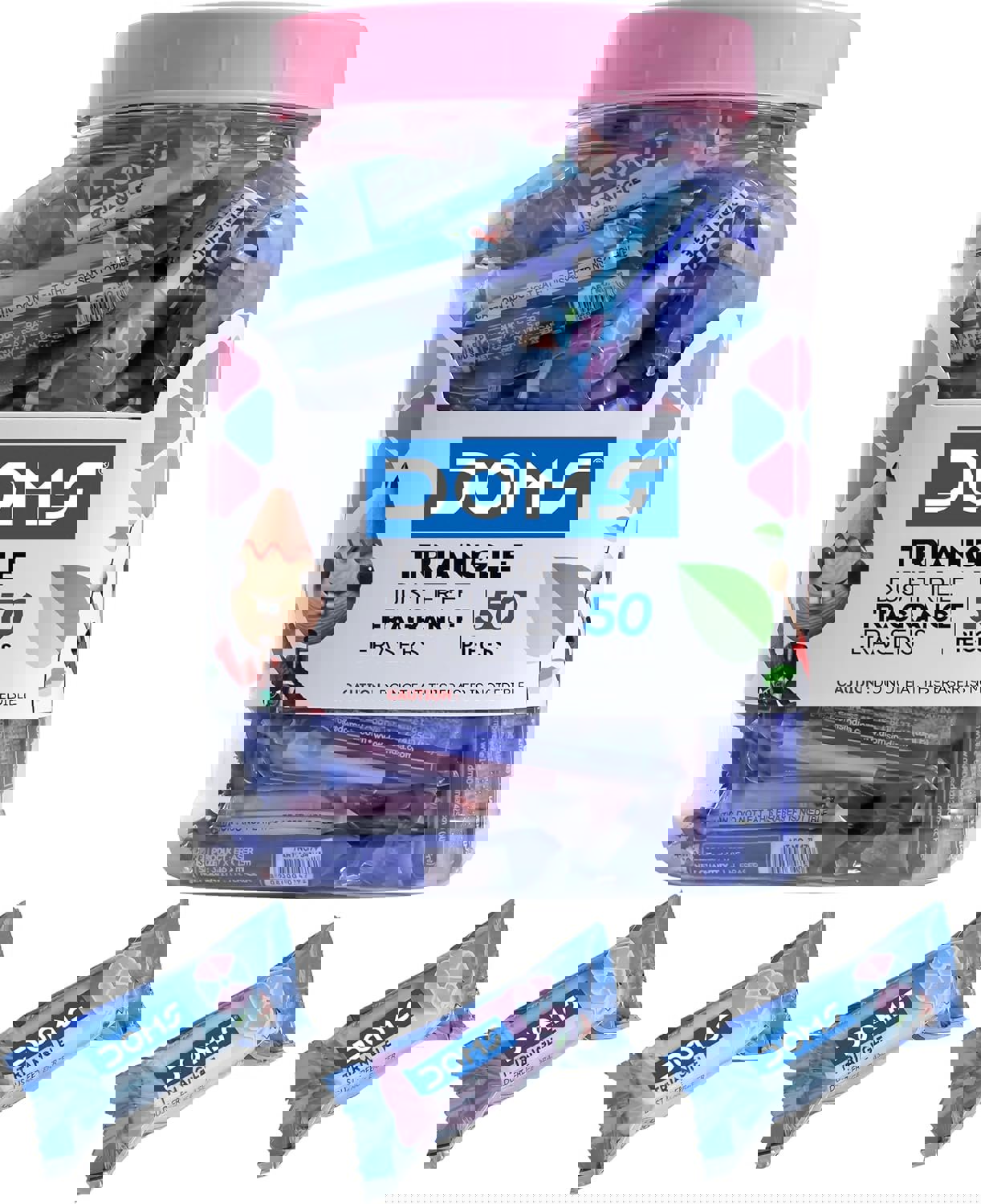 DOMS Triangle Dust Free Fragrance Eraser Jar 50Pcs