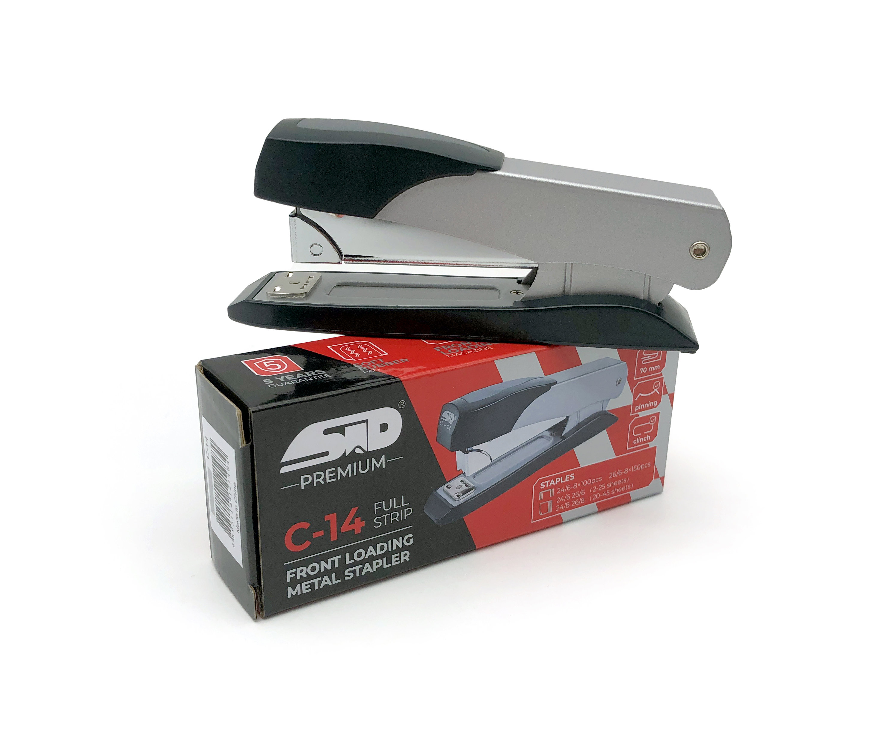 Stapler DELUXE Half Strip FrontLoad 24/6-26/6,25sh