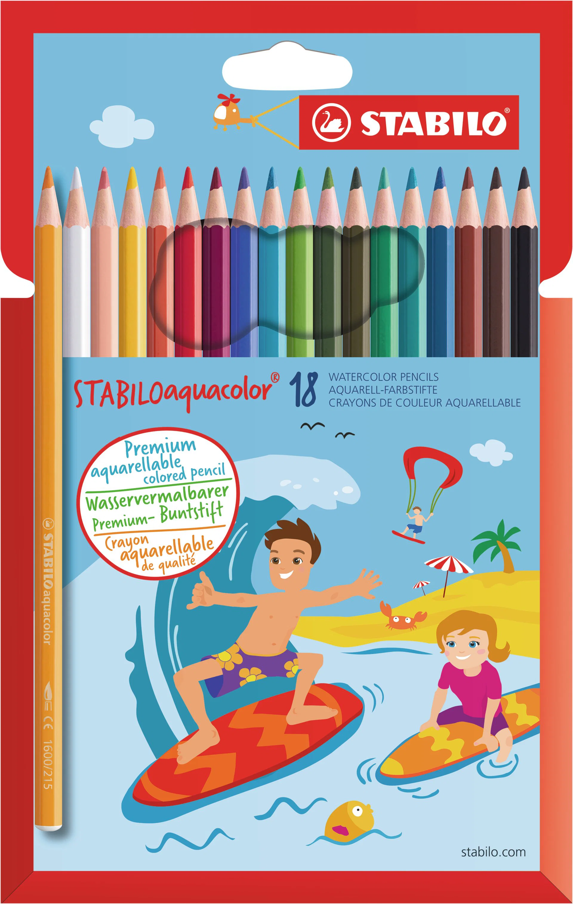 Stabilo Aquacolor Pencils Cardboard Wallet 18 Colors Thumbnail