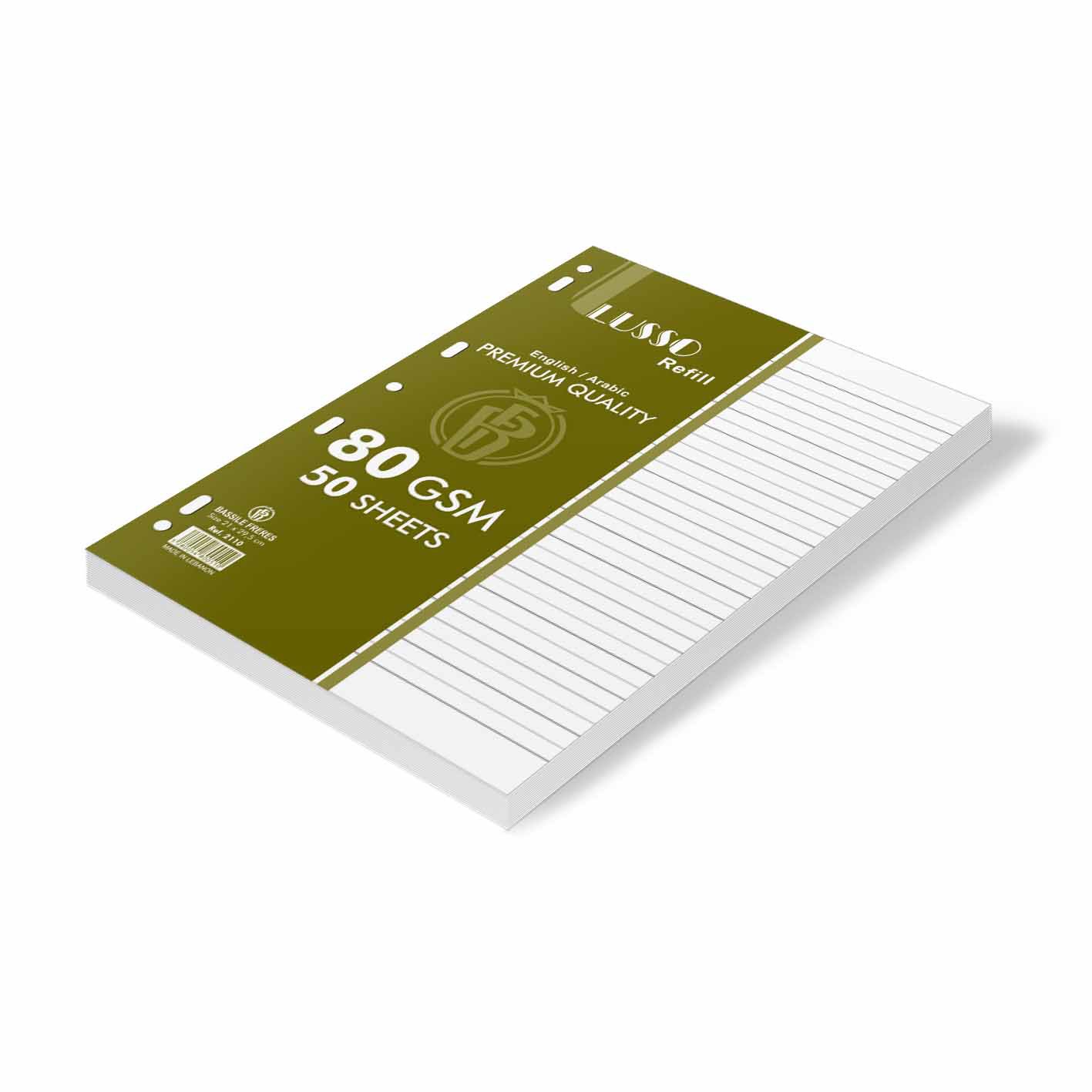 LUSSO Ringbook Refill 80g Lin 50sh A4  White