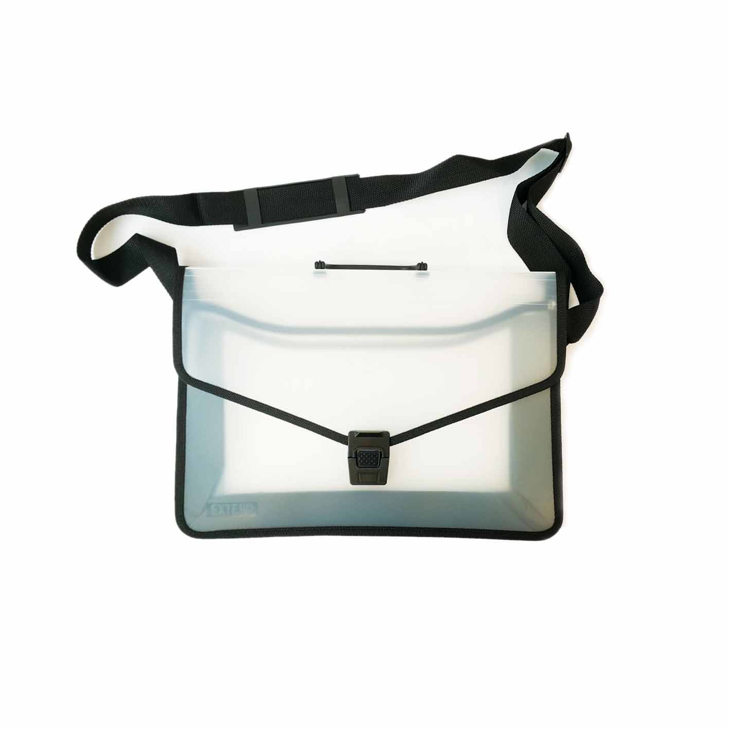 Document Bag A4 With black Woven Belt-Clear /Black