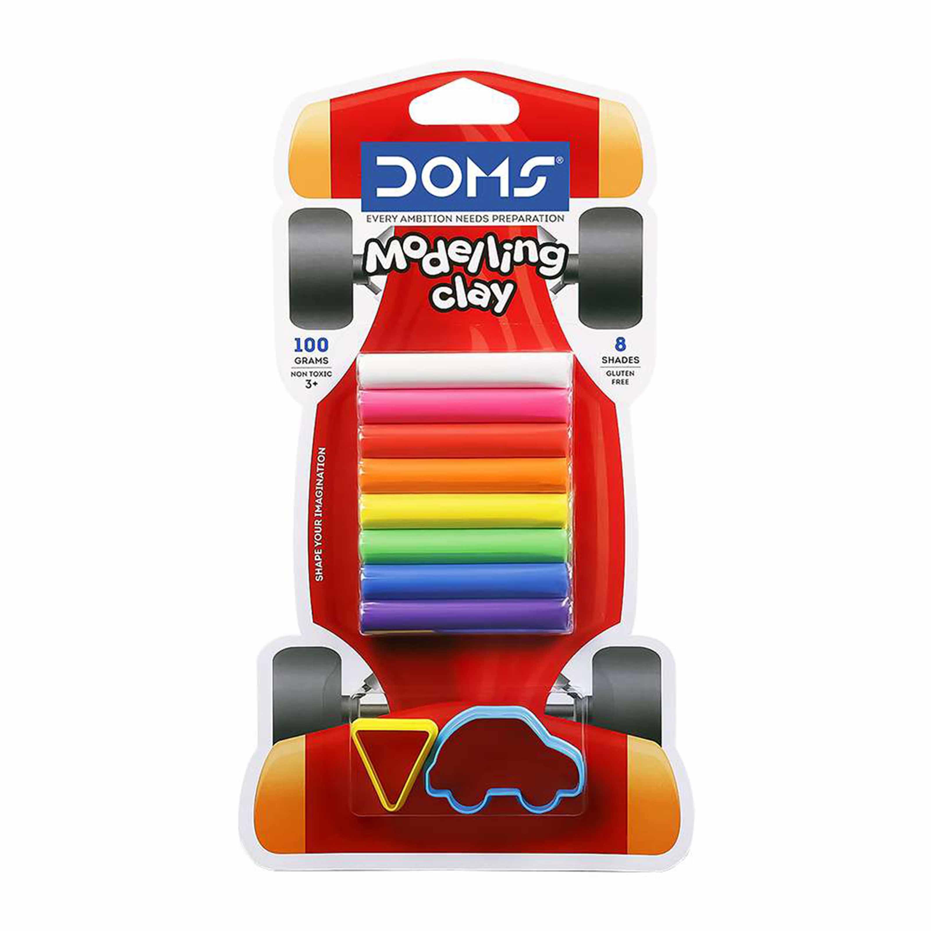 DOMS Modelling Clay & Shade 100gsm + 2 Toys Car
