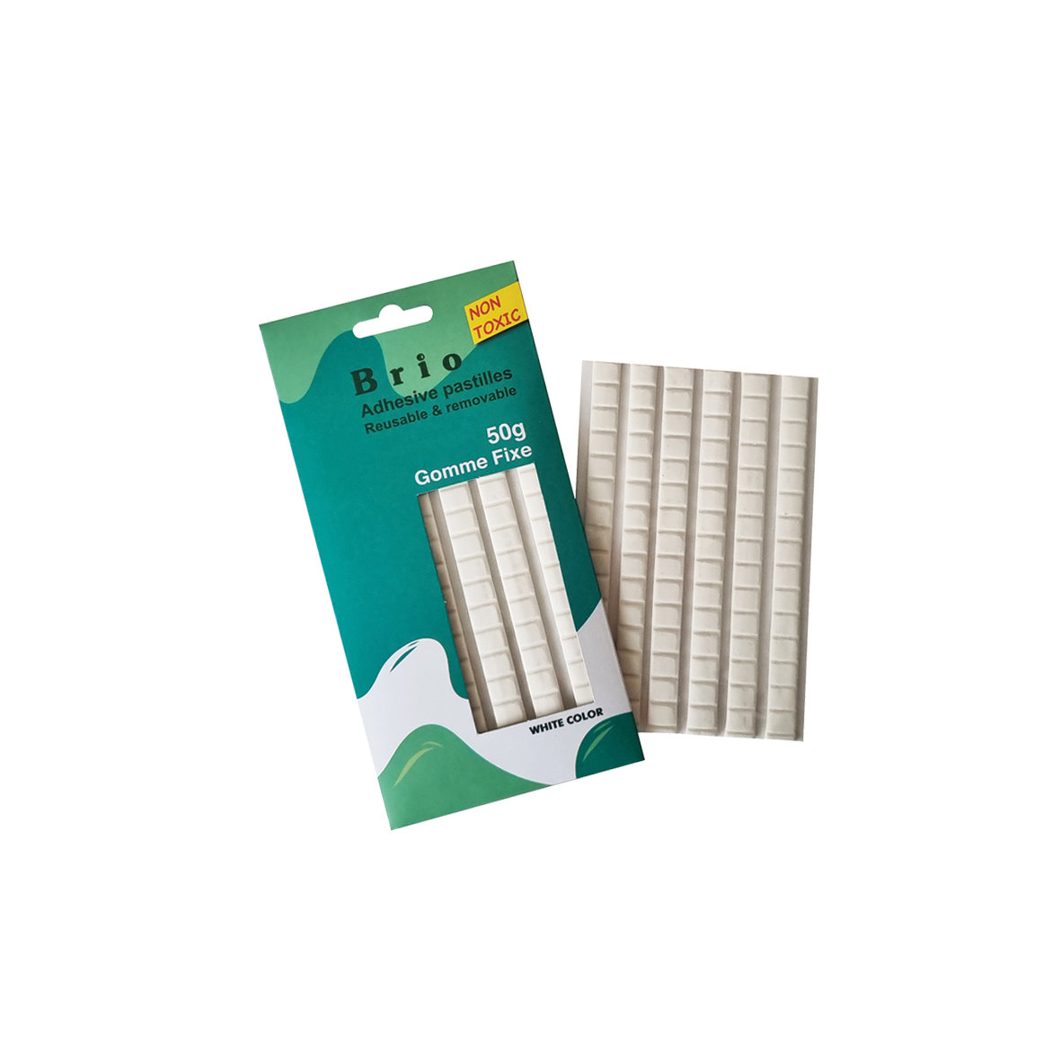 BRIO Tack-it 50g putty adh. 6 stripes indent White