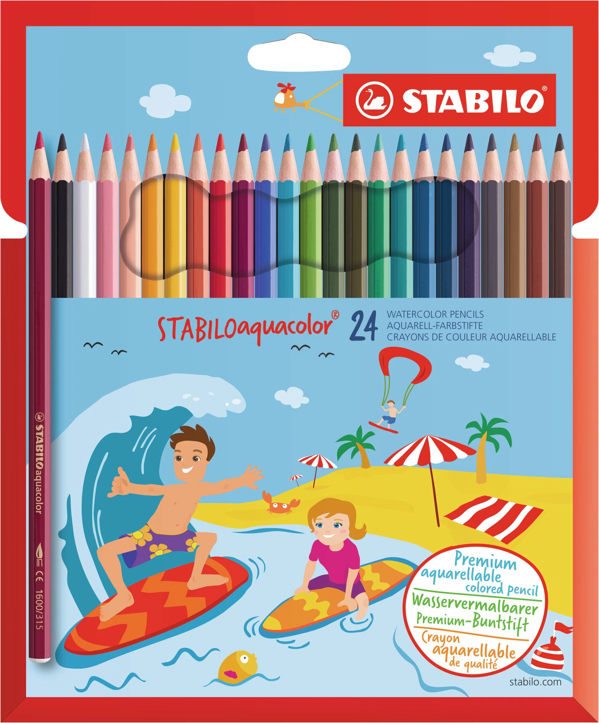 Stabilo Aquacolor Pencils Cardboard Wallet 24 Colors Thumbnail