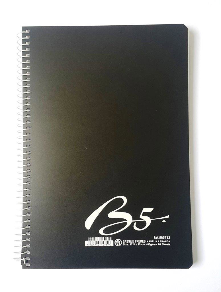 LUSSO Un Bk PP Spiral 80g Lin 96sh L/R B5 As