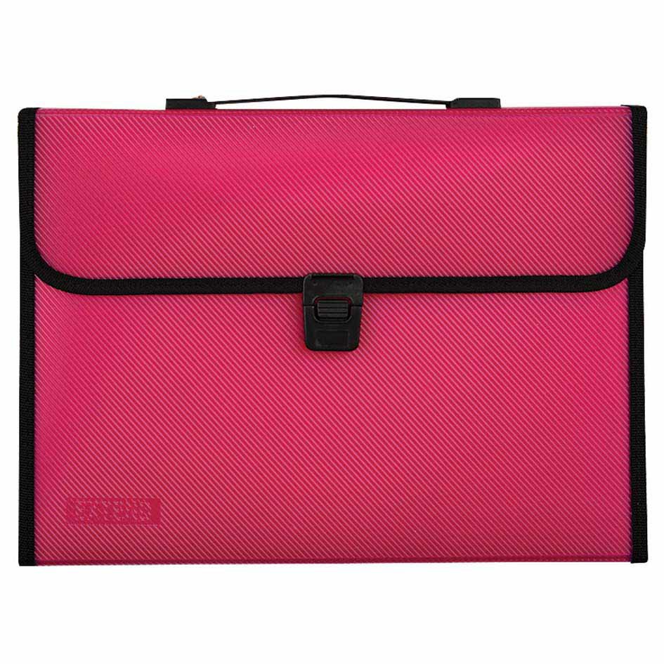EXTEND Expanding file 13 pockets-A4-Diagonal Pink