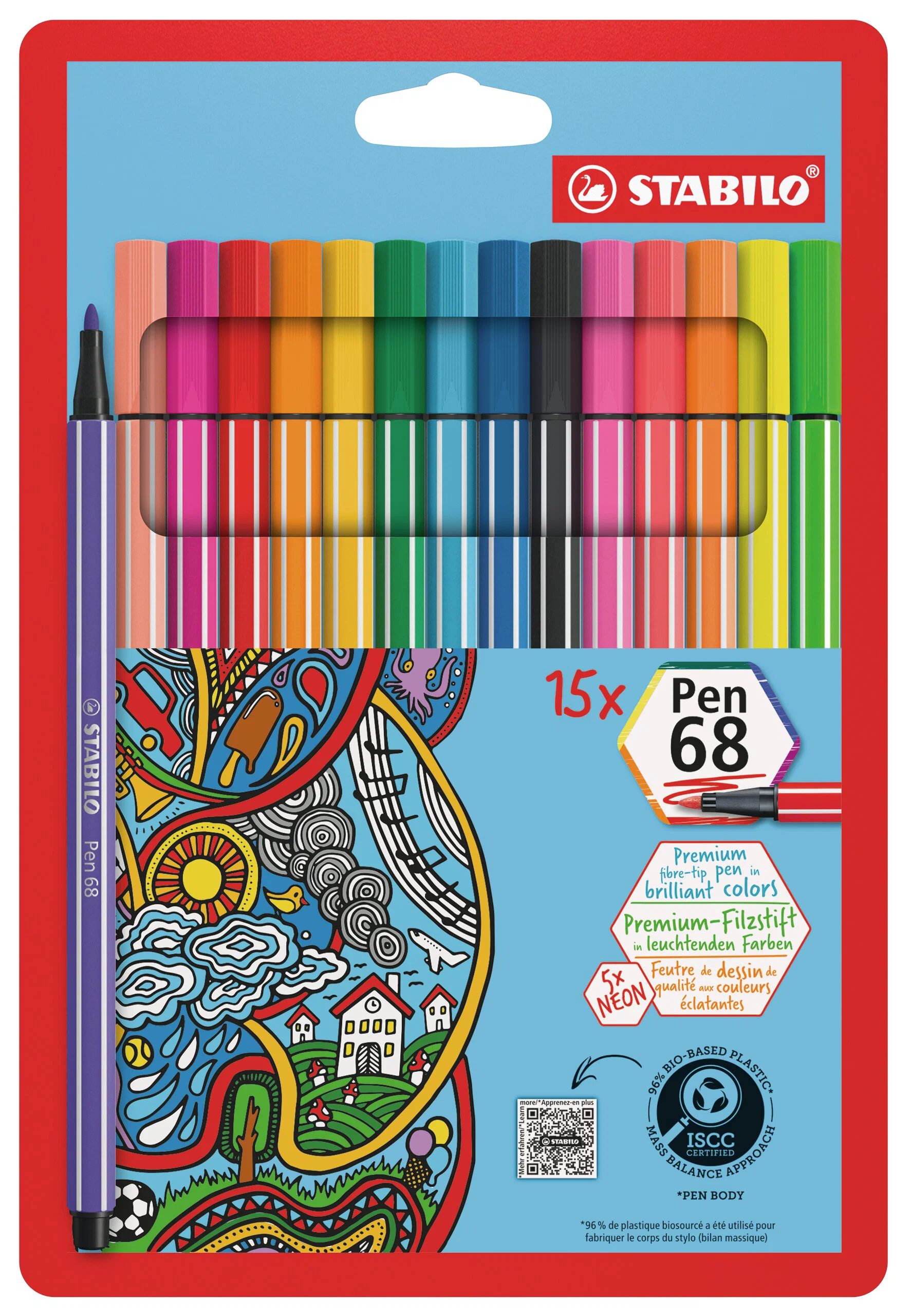 Stabilo Pen 68 Wallet 10 + 5 Neon Pens Thumbnail
