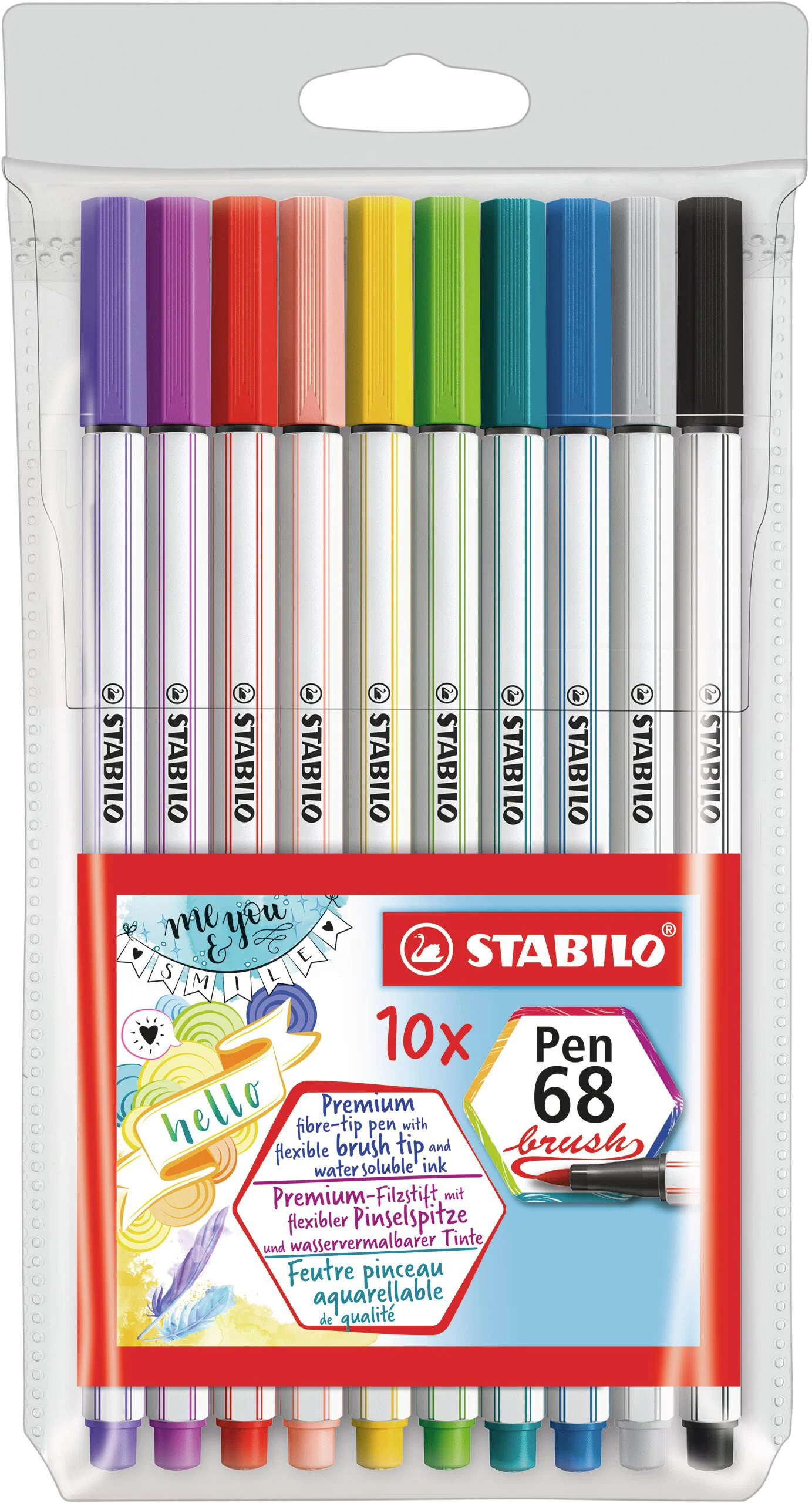 Stabilo Pen 68 Brushpen Wallet 10 Pieces Thumbnail