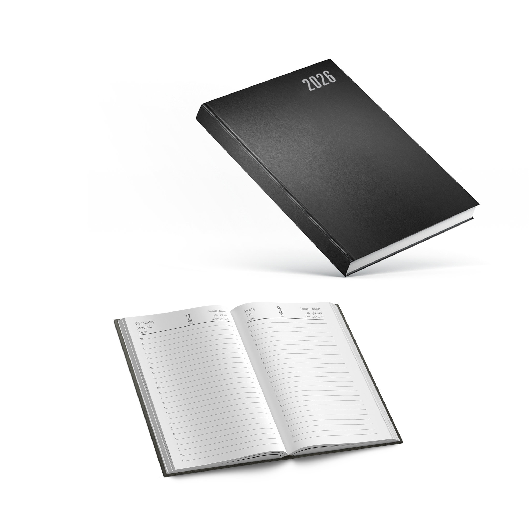 2026 Daily Diary Hard Cover Lines L/O A5