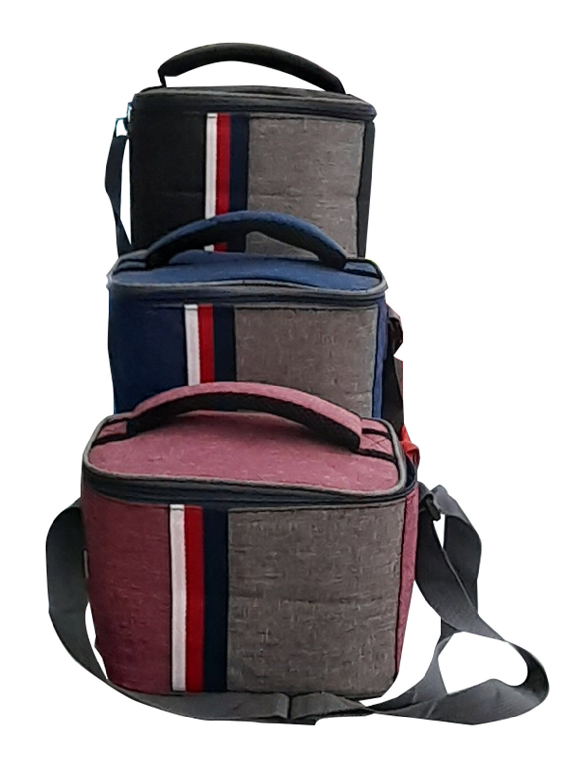 Lunch bag Squared 1 compartment w/zipper 3colors
