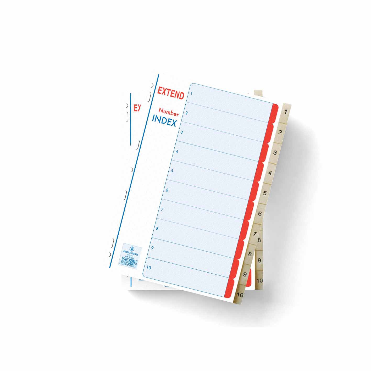 EXTEND Separators PP Index 1-10  A4 Grey