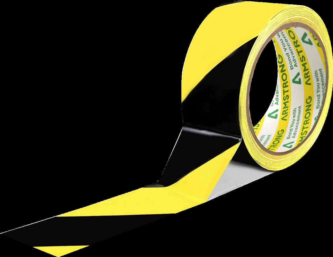 Vinyl PVC Floor Marking Tape 48mm x 33m Black/Yell