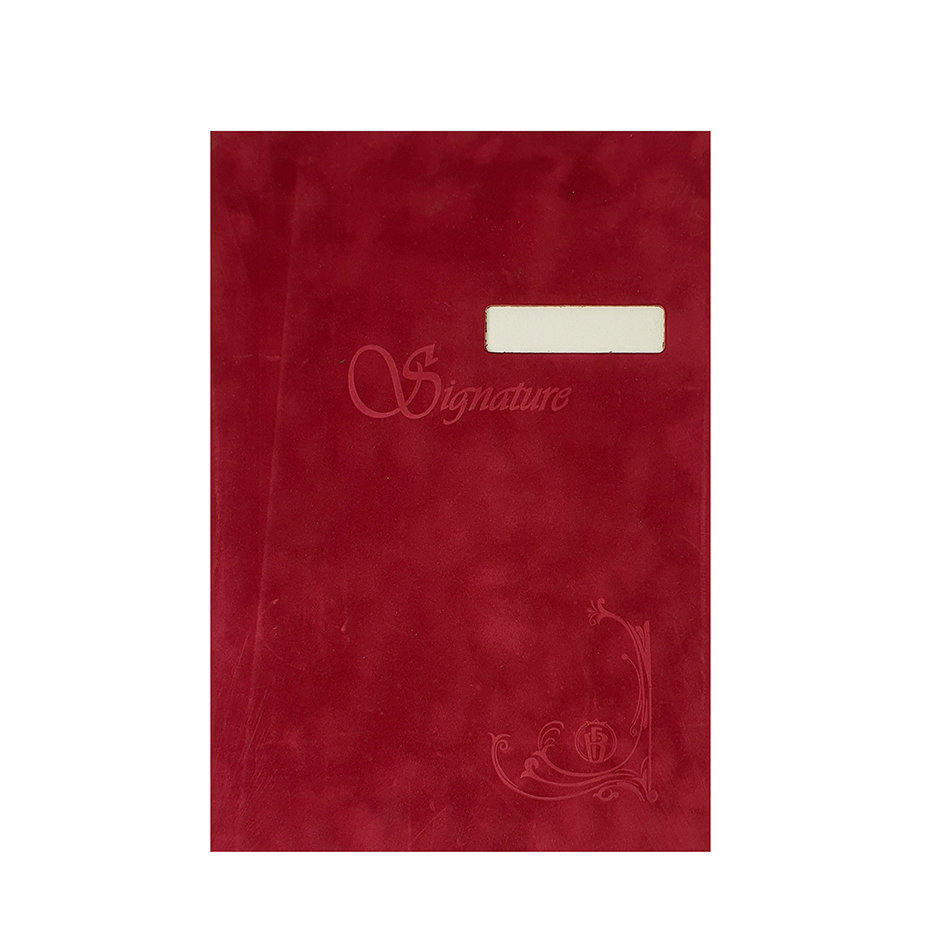 Signature Book 18 parts Velvet w/label-FC-Burgundy