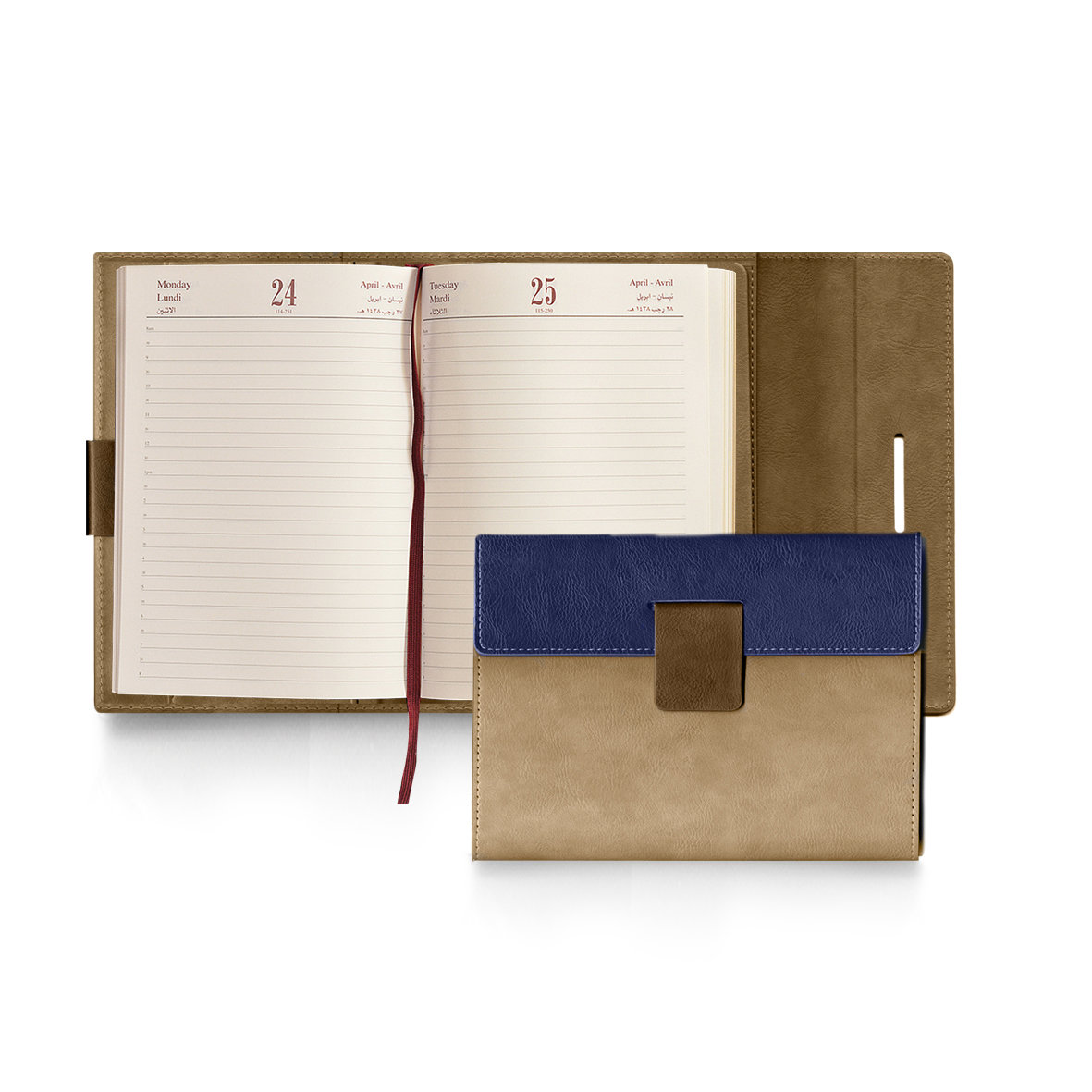 2026 Daily Diary PU Wallet Duo color L/O-A5 BG/DBL