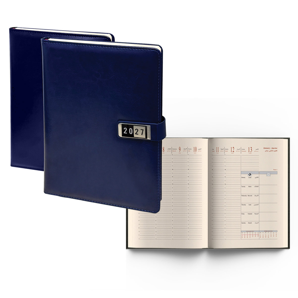 2027 Weekly Diary PU Magnet Ivory P.L/O DB 26x20