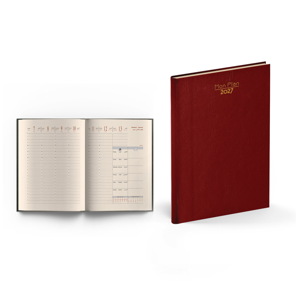 2027 Weekly Diary PVC Soft Cover L/O 21 x 26 cm